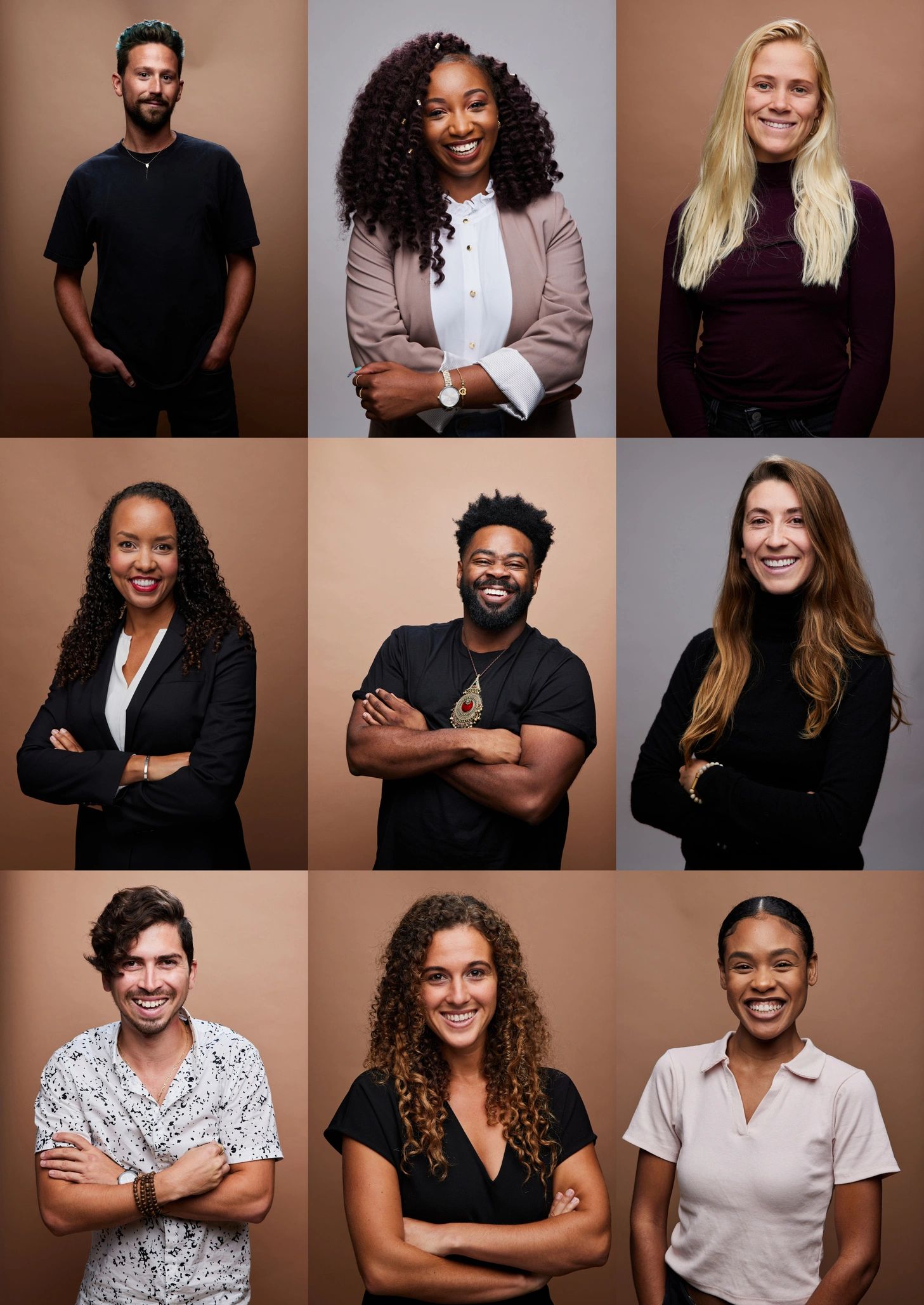 Friendly student support team portrait