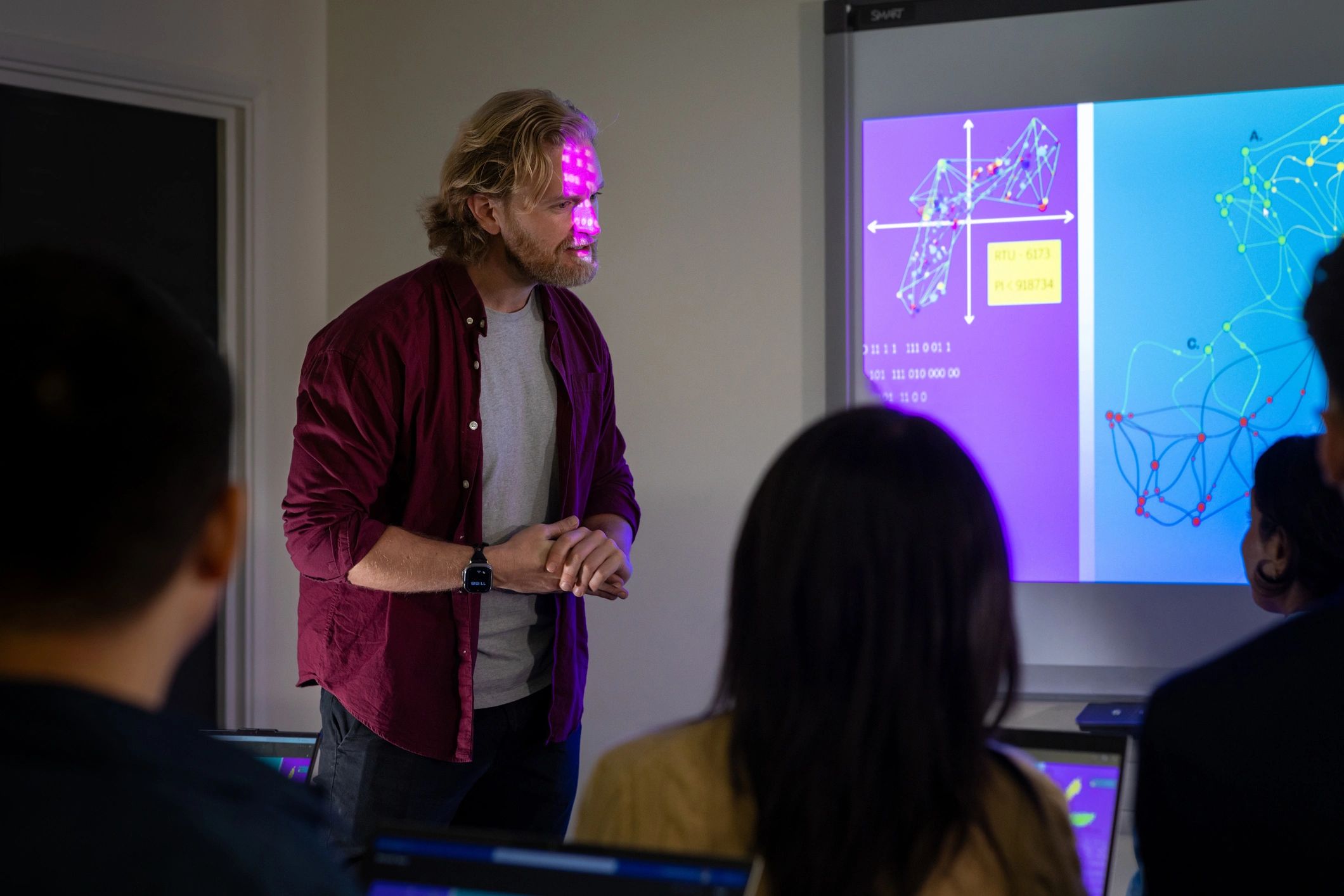 Instructor presenting technical training in a seminar setting