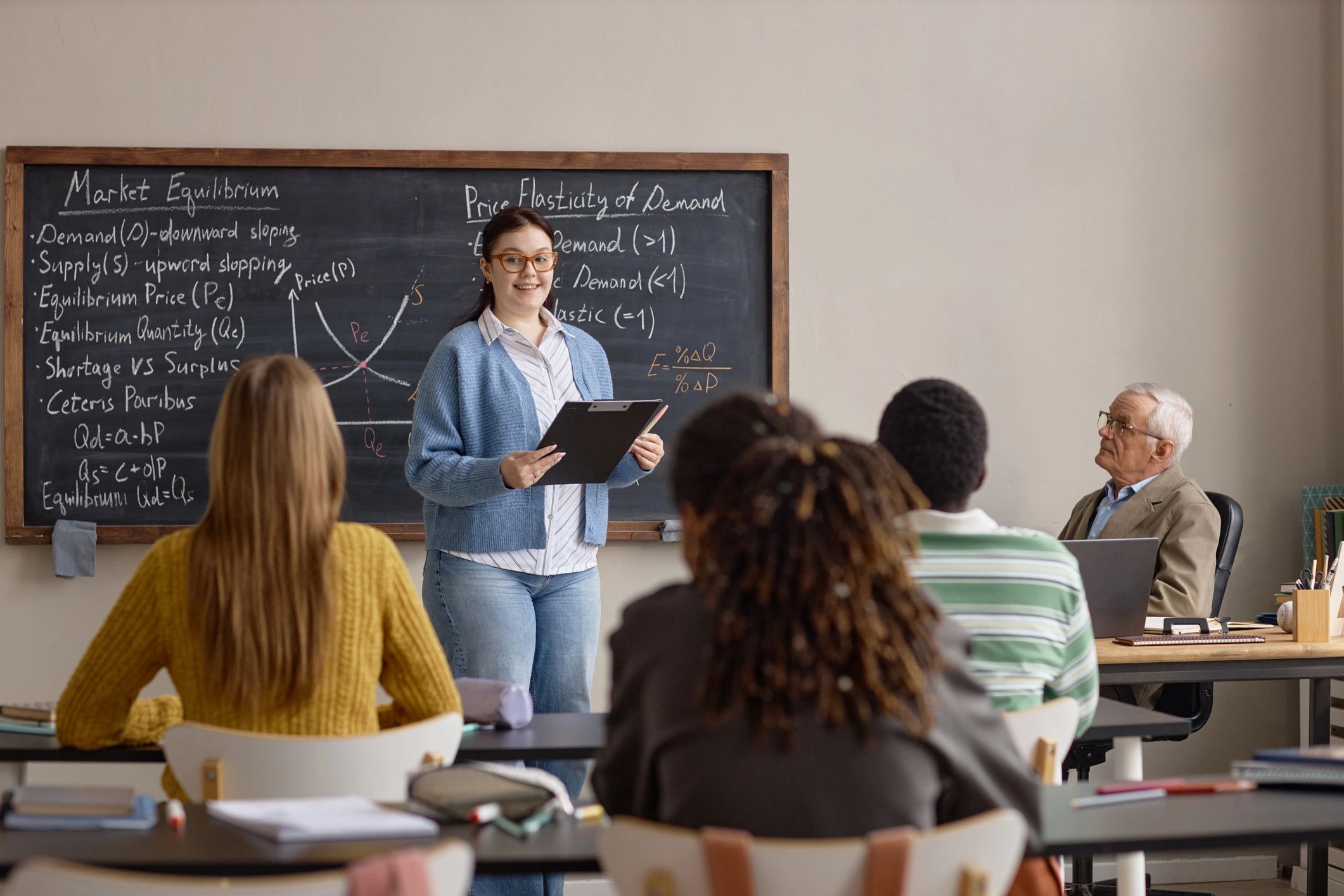 Instructor teaching in a classroom