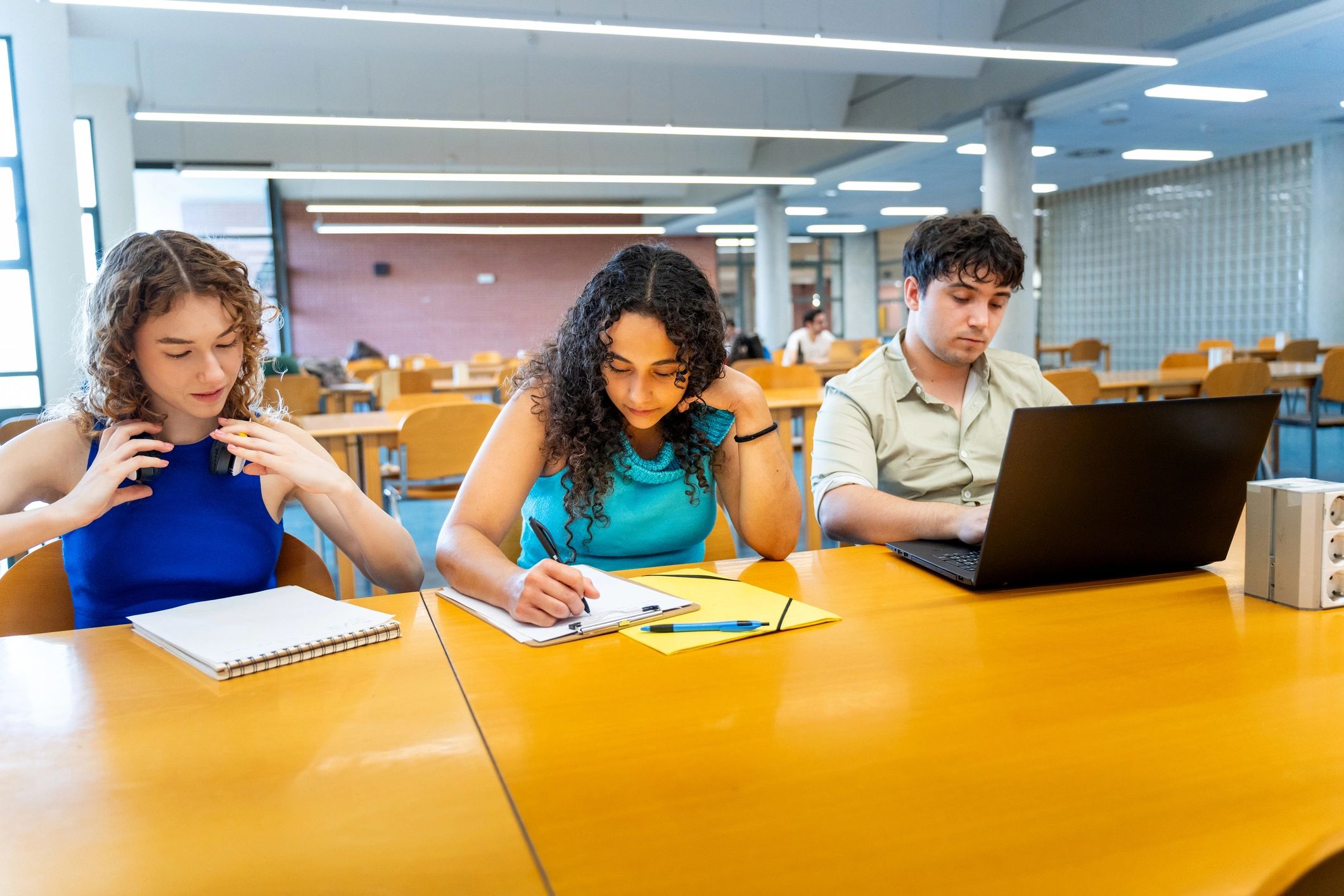 Student studying in a modern learning environment